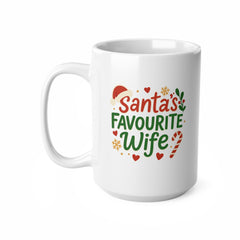 Santa's Favourite Wife Christmas Mug - Funny Xmas Coffee Cup for Wife - Secret Santa Gift, Festive Holiday Present for Her