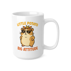 Funny Guinea Pig Christmas Mug - "Little Potato, Big Attitude" Cute Cartoon Gift for Animal Lovers | Secret Santa Present | Stocking Filler