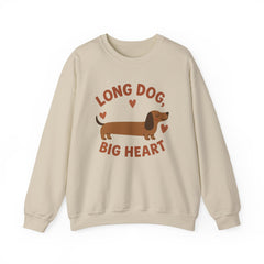 Funny Dachshund Christmas Sweatshirt - "Long Dog Big Heart" Sausage Dog Jumper - Cute Dog Lover Gift, Secret Santa Xmas Sweater