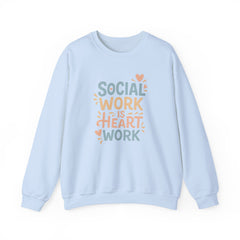 Funny Social Work Christmas Jumper - "Social Work is Heart Work" Sweatshirt - Secret Santa Gift for Social Worker or Carer, Support Top