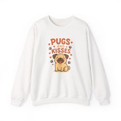 Pugs and Kisses Sweatshirt - Cute Funny Pug Jumper Gift for Dog Lovers | Christmas, Secret Santa & Valentine's Day Sweater