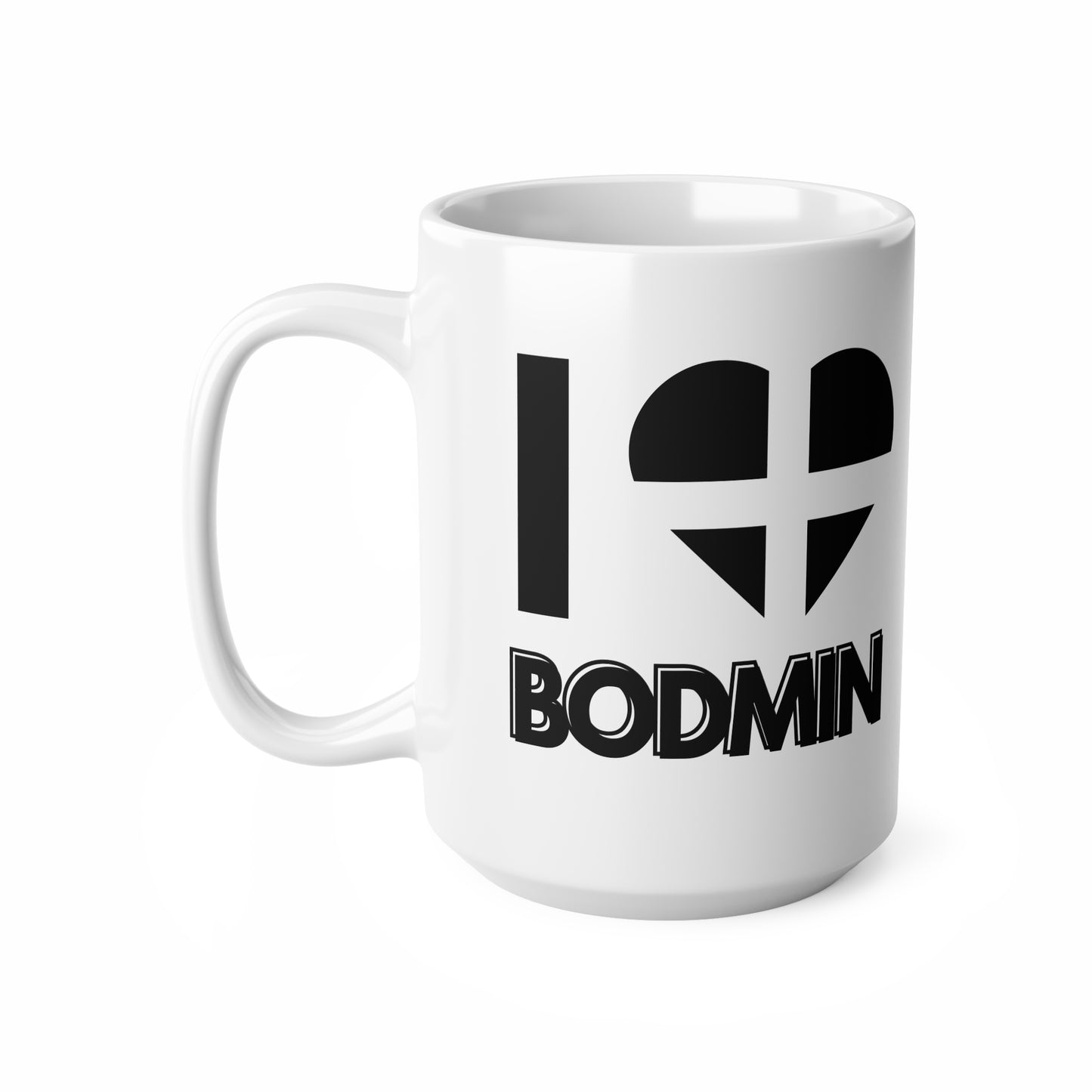 I Love Bodmin Mug – Cornwall Flag Heart Mug, Cornish Gift Souvenir