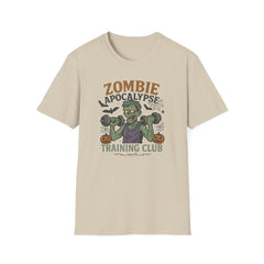 Zombie Apocalypse Training Club T-Shirt - Funny Halloween Gym Shirt - Spooky Fitness Tee for Halloween Lovers, Workout & Gift Idea