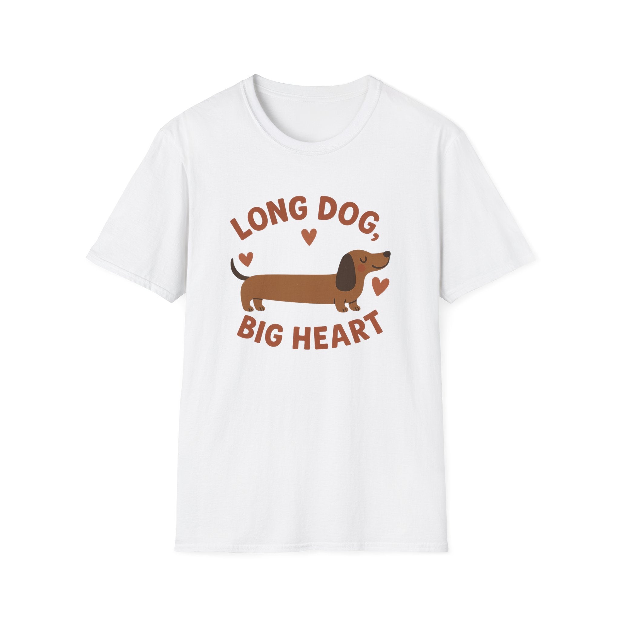 Funny Dachshund Christmas T-Shirt - "Long Dog Big Heart" Sausage Dog Tee - Cute Dog Lover Gift, Secret Santa Xmas Shirt, Dog Lover Top