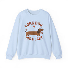 Funny Dachshund Christmas Sweatshirt - "Long Dog Big Heart" Sausage Dog Jumper - Cute Dog Lover Gift, Secret Santa Xmas Sweater