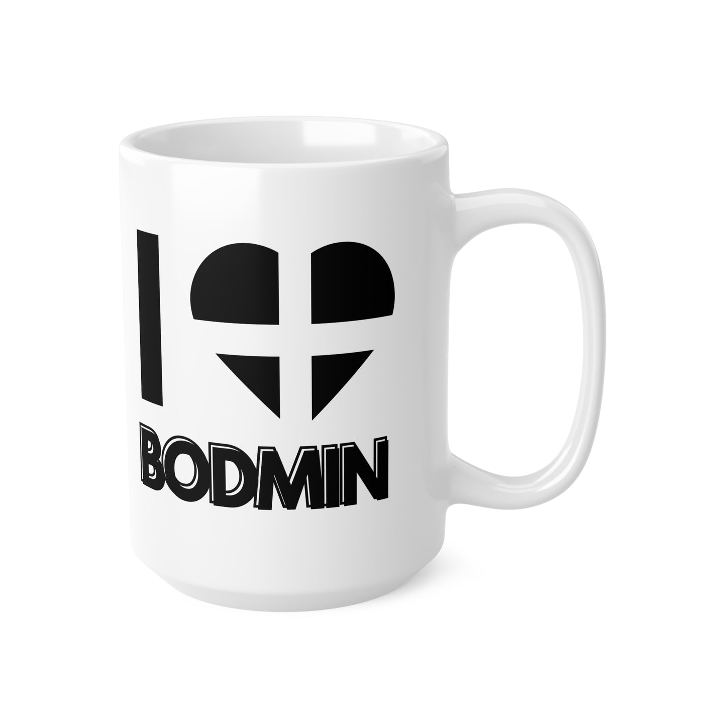 I Love Bodmin Mug – Cornwall Flag Heart Mug, Cornish Gift Souvenir