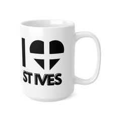 I Love St Ives Mug – Cornwall Flag Heart Mug, Cornish Gift Souvenir