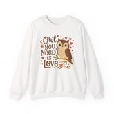 Cute Owl Christmas Sweatshirt - "Owl You Need is Love" Funny Xmas Jumper | Secret Santa Gift, Owl Lover Holiday Sweater