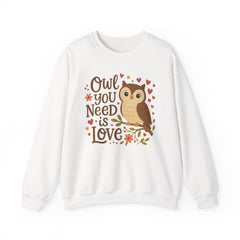 Cute Owl Christmas Sweatshirt - "Owl You Need is Love" Funny Xmas Jumper | Secret Santa Gift, Owl Lover Holiday Sweater