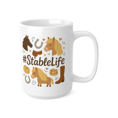 StableLife Horse Mug - Funny Equestrian Christmas Gift, Pony Lover Coffee Cup, Rustic Horse Riding Mug for Secret Santa, Stable Life Present
