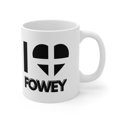I Love Fowey Mug – Cornwall Flag Heart Mug, Cornish Gift Souvenir