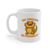 Funny Bearded Dragon Mug - "Tiny Dinosaur Big Personality" - Christmas Gift for Reptile Lovers, Secret Santa Lizard Coffee Cup For Him Her