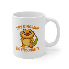 Funny Bearded Dragon Mug - "Tiny Dinosaur Big Personality" - Christmas Gift for Reptile Lovers, Secret Santa Lizard Coffee Cup For Him Her