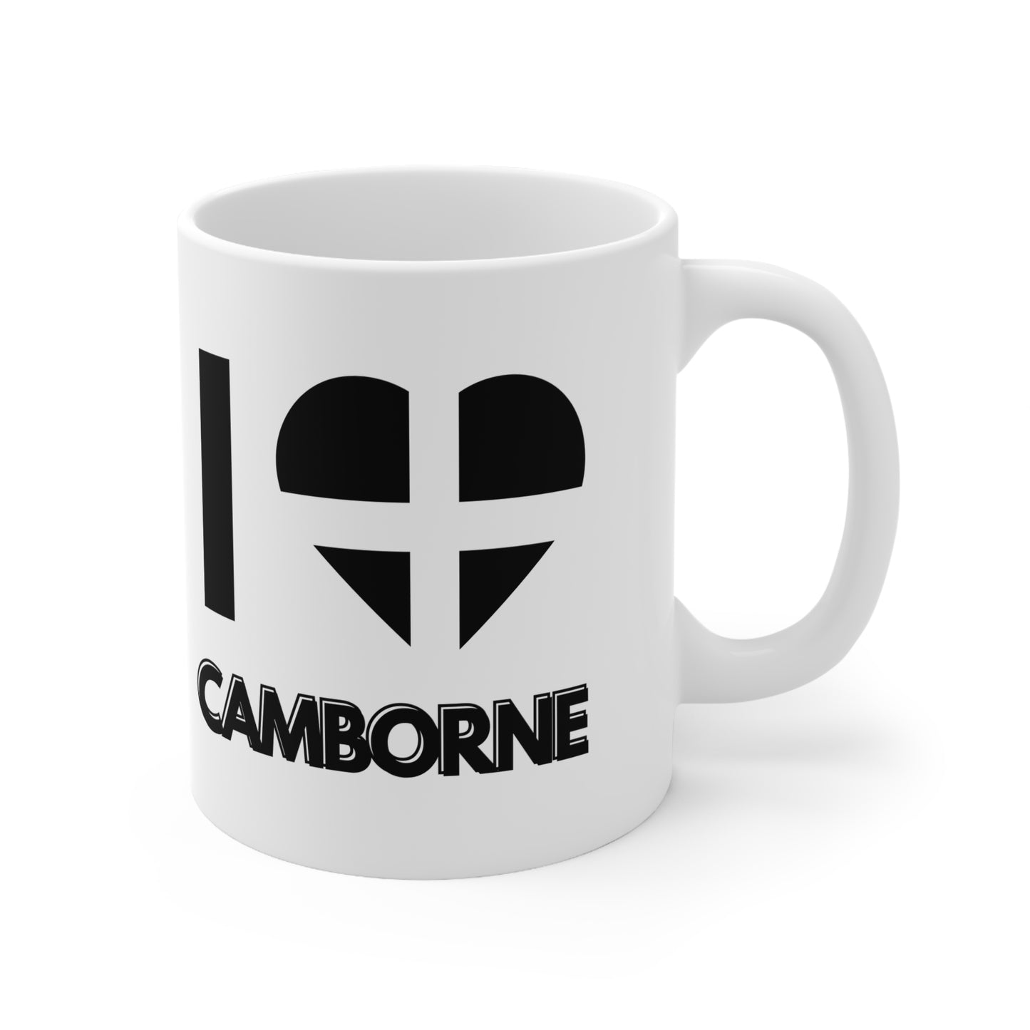 I Love Camborne Mug – Cornwall Flag Heart Mug, Cornish Gift Souvenir