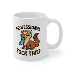 Funny Ferret Mug - "Professional Sock Thief" Cute Ferret Christmas Gift, Secret Santa Present, Animal Lover Coffee Cup, Ferret Owner Gift