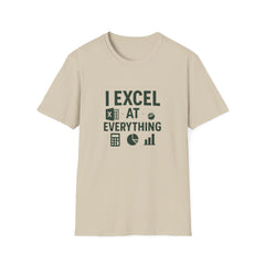 Funny Accountant Christmas T-Shirt - "I Excel at Everything" Excel Tee | Secret Santa Gift for Accountants & Office Humour Party Present Top