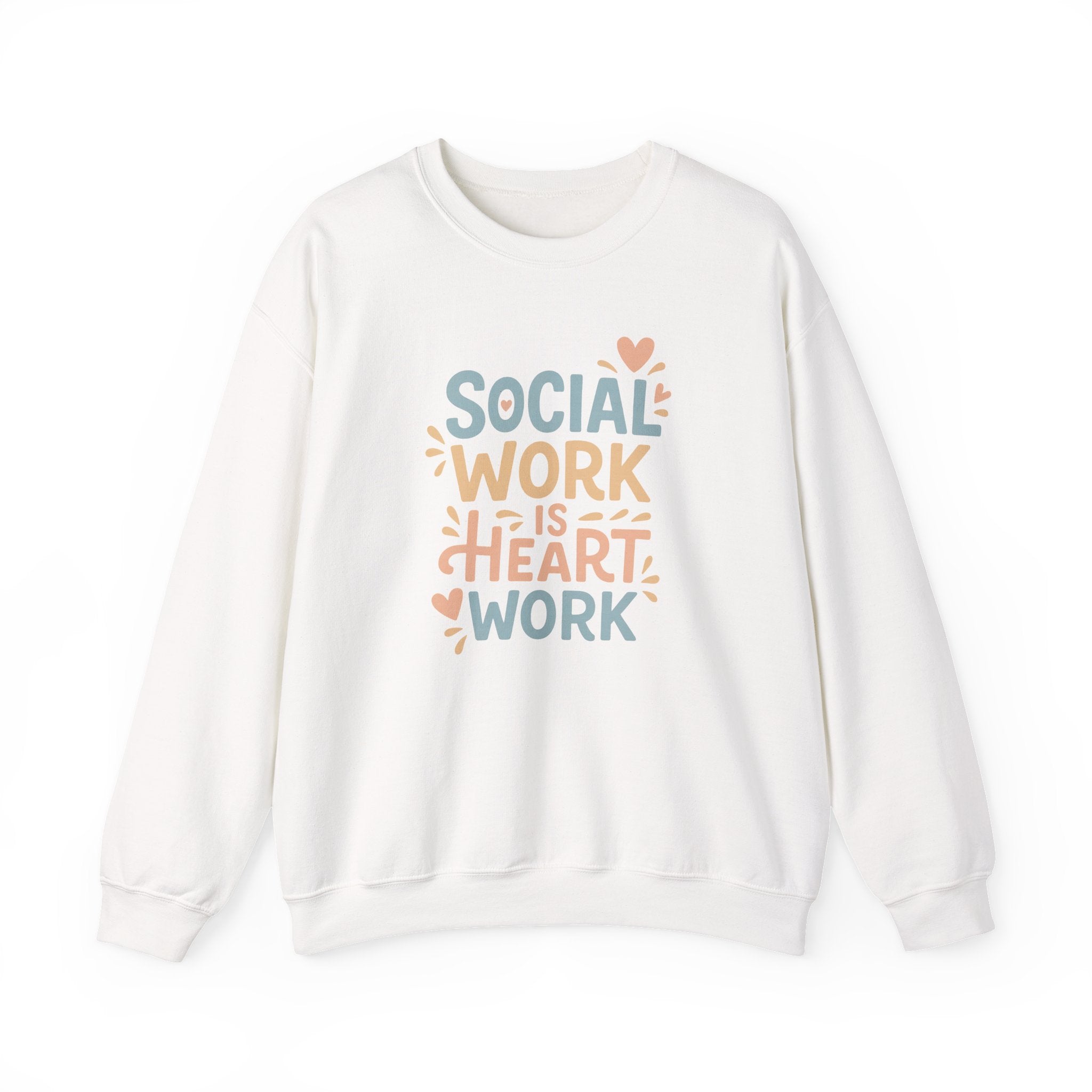 Funny Social Work Christmas Jumper - "Social Work is Heart Work" Sweatshirt - Secret Santa Gift for Social Worker or Carer, Support Top