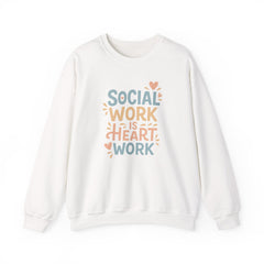 Funny Social Work Christmas Jumper - "Social Work is Heart Work" Sweatshirt - Secret Santa Gift for Social Worker or Carer, Support Top