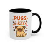 Pugs and Kisses Mug - Cute Funny Pug Coffee Cup Gift for Dog Lovers | Christmas, Secret Santa & Valentine's Day Present