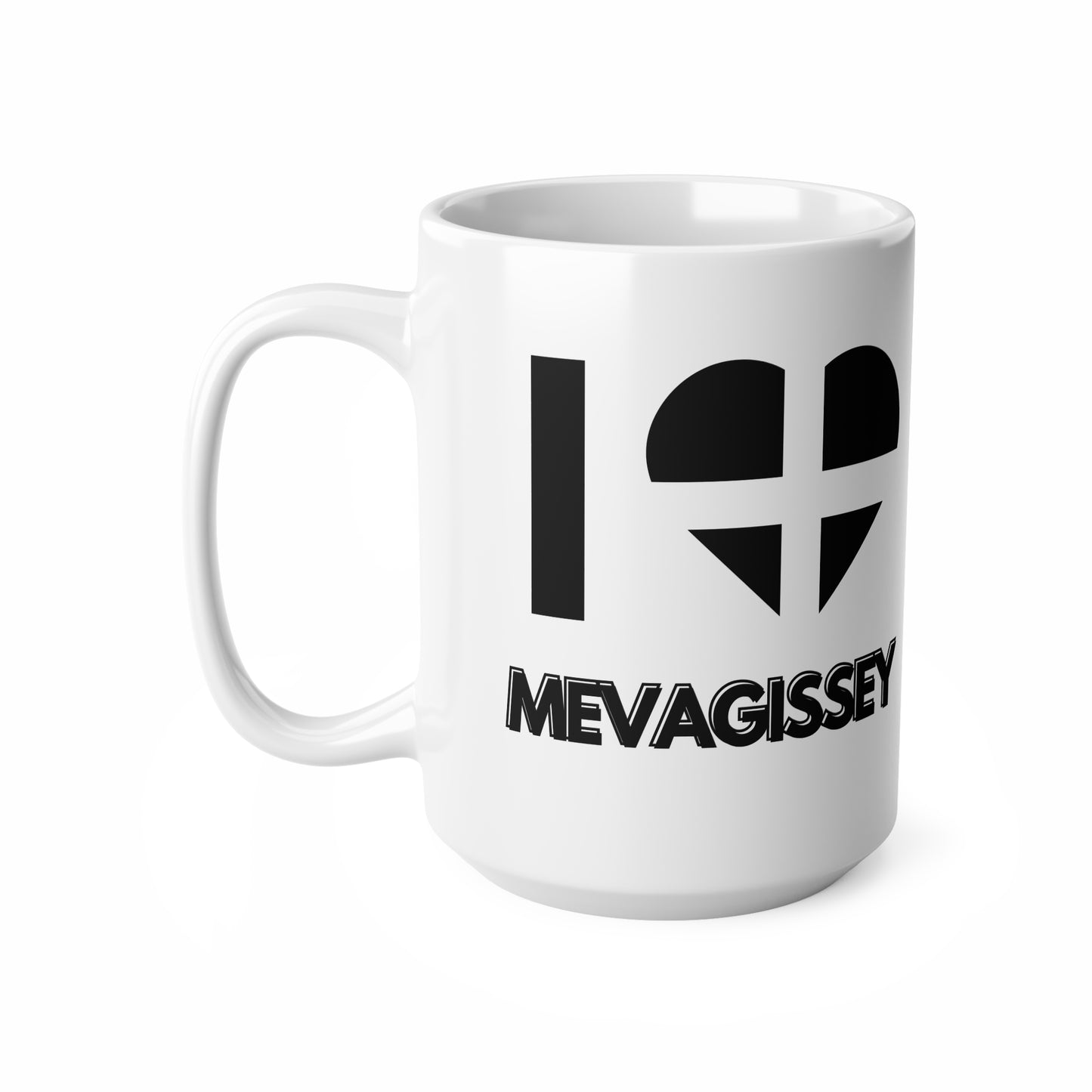I Love Mevagissey Mug – Cornwall Flag Heart Mug, Cornish Gift Souvenir