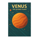 Venus Retro Space Poster - Mid Century Second Planet Wall Art Print - Vintage Style Solar System Decor for Home or Science Gift