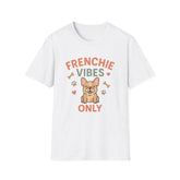 Funny French Bulldog Christmas T-Shirt - "Frenchie Vibes Only" Xmas Dog Lover Tee - Secret Santa Gift for Frenchie Owners