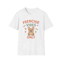 Funny French Bulldog Christmas T-Shirt - "Frenchie Vibes Only" Xmas Dog Lover Tee - Secret Santa Gift for Frenchie Owners