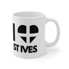 I Love St Ives Mug – Cornwall Flag Heart Mug, Cornish Gift Souvenir