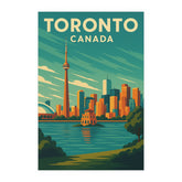 Toronto Canada Vintage Travel Poster | Retro CN Tower & Waterfront Skyline Wall Art Print | Canadian City Decor | Mid-Century Style