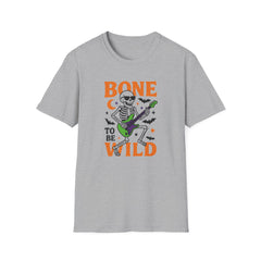 Bone to Be Wild Halloween T-Shirt - Funny Skeleton Guitar Tee, Spooky Rock Music Shirt, Halloween Gift for Him or Her, Guitar Autumn