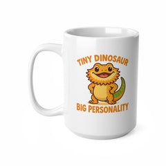 Funny Bearded Dragon Mug - "Tiny Dinosaur Big Personality" - Christmas Gift for Reptile Lovers, Secret Santa Lizard Coffee Cup For Him Her