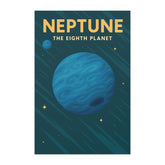 Neptune Retro Planet Poster - Vintage Style Eighth Planet Wall Art Print - Space Themed Decor for Science Fans, Home or Gift
