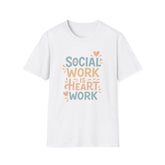 Funny Social Work Christmas T-Shirt - "Social Work is Heart Work" Tee - Secret Santa Gift for Social Worker, Carer, Support Worker
