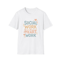 Funny Social Work Christmas T-Shirt - "Social Work is Heart Work" Tee - Secret Santa Gift for Social Worker, Carer, Support Worker