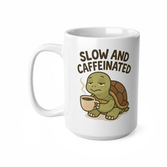 Cute Tortoise Coffee Mug - "Slow and Caffeinated" Funny Christmas Gift for Coffee Lovers, Animal Lovers & Pet Owners | Secret Santa Mug