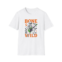 Bone to Be Wild Halloween T-Shirt - Funny Skeleton Guitar Tee, Spooky Rock Music Shirt, Halloween Gift for Him or Her, Guitar Autumn