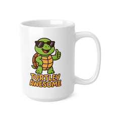 Cute "Turtley Awesome" Mug - Funny Cartoon Tortoise Coffee Cup | Cool Gift for Turtle Lovers, Animal Lovers, Christmas Secret Santa Ideas