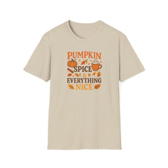 Pumpkin Spice T-Shirt Funny Fall Halloween Shirt for Women Men, Cosy Autumn Pumpkin Spice & Everything Nice Tee Gift, Fall Shirt Latte Lover