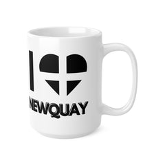 I Love Newquay Mug – Cornwall Flag Heart Mug, Cornish Gift Souvenir