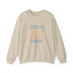 Funny Social Work Christmas Jumper - "Social Work is Heart Work" Sweatshirt - Secret Santa Gift for Social Worker or Carer, Support Top