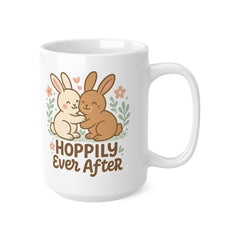 Cute Bunny Mug - "Hoppily Ever After" Rabbit Coffee Cup | Christmas Gift, Secret Santa Present, Animal Lover Mug, Cute Rabbit Cup, Valentine