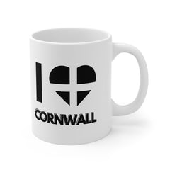 I Love Cornwall Mug – Cornish Flag Heart Mug, Cornwall Gift Souvenir