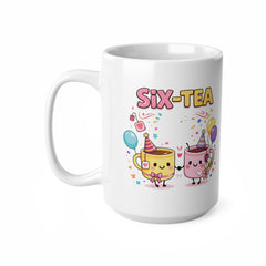 Six-Tea Birthday Mug – Cute 60th Birthday Tea Mug – Funny 60th Birthday Gift for Tea Lovers