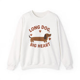 Funny Dachshund Christmas Sweatshirt - "Long Dog Big Heart" Sausage Dog Jumper - Cute Dog Lover Gift, Secret Santa Xmas Sweater