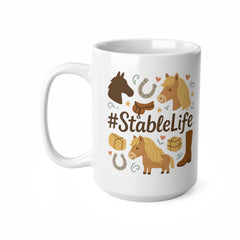 StableLife Horse Mug - Funny Equestrian Christmas Gift, Pony Lover Coffee Cup, Rustic Horse Riding Mug for Secret Santa, Stable Life Present