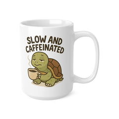 Cute Tortoise Coffee Mug - "Slow and Caffeinated" Funny Christmas Gift for Coffee Lovers, Animal Lovers & Pet Owners | Secret Santa Mug