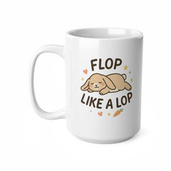 Funny Bunny Christmas Mug - "Flop Like a Lop" Rabbit Coffee Cup | Cute Secret Santa Gift for Pet Lovers & Animal Owners, Lop Bunny