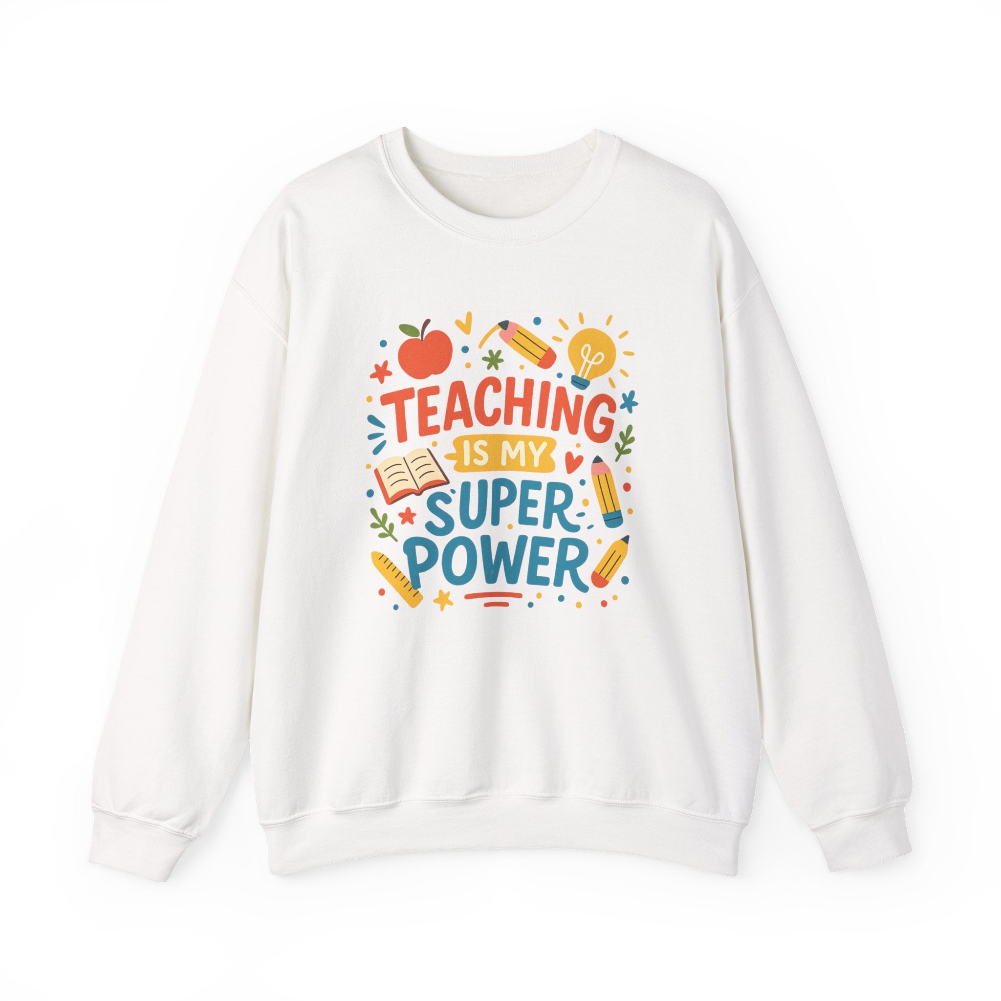 Teaching is My Superpower Christmas Jumper - Funny Teacher Sweatshirt, Teacher Christmas Gift, Secret Santa Gift for Teachers, Proud Kid