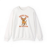 Funny Chihuahua Christmas Sweatshirt - "Small Dog Big Attitude" Dog Lover Jumper | Secret Santa Gift for Friends & Coworkers