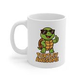Cute "Turtley Awesome" Mug - Funny Cartoon Tortoise Coffee Cup | Cool Gift for Turtle Lovers, Animal Lovers, Christmas Secret Santa Ideas